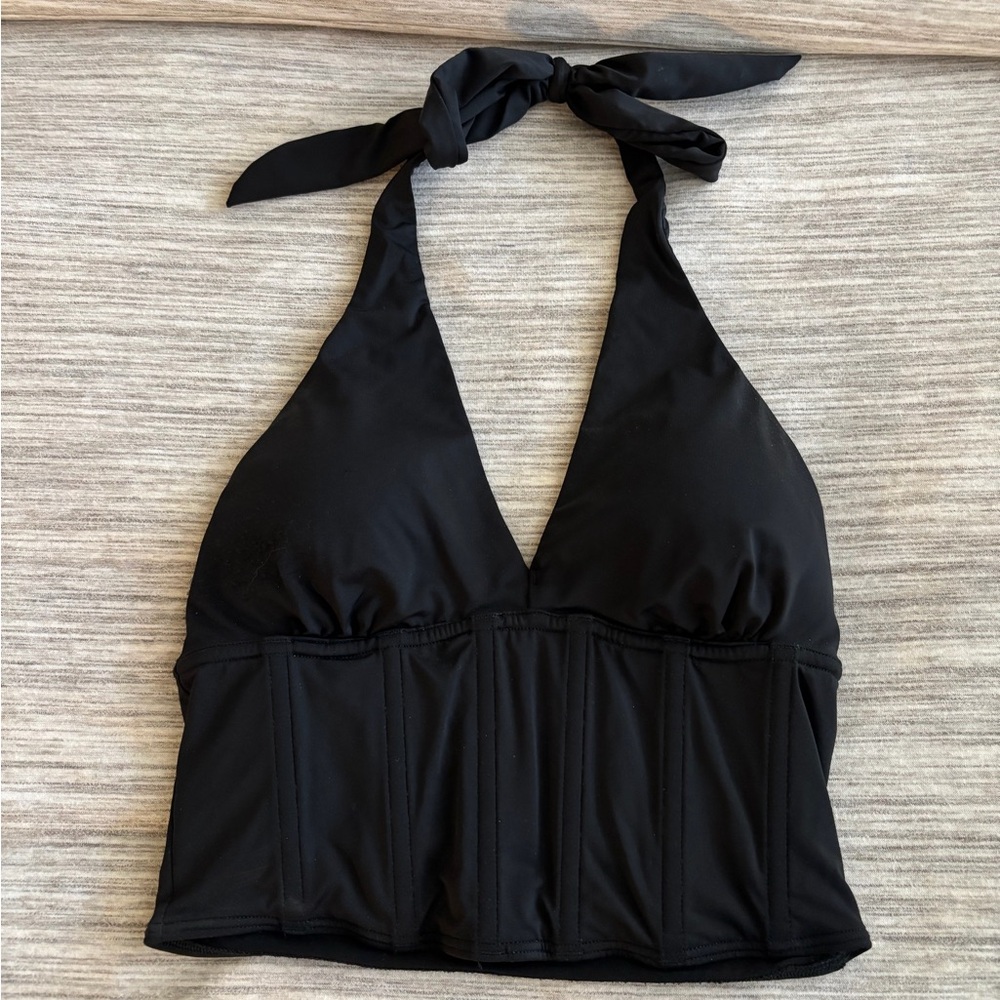 Hollister Black Corset Halter Top